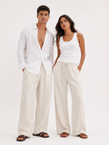 Linen Pants in Beige