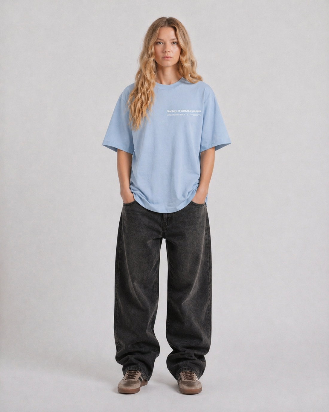 Society Tee in Powder Blue