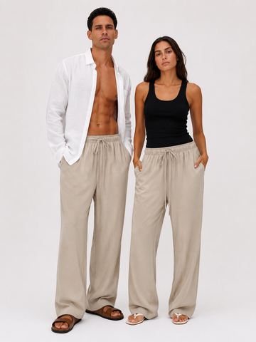 Relaxed Tencel Pants in Greige