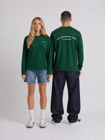 Delusional Tee in Emerald Green