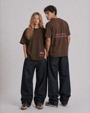 Messy Authenticity Tee in Chocolate Brown