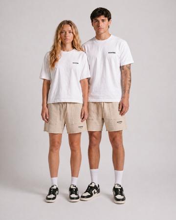 Signature Sweat Shorts in Beige