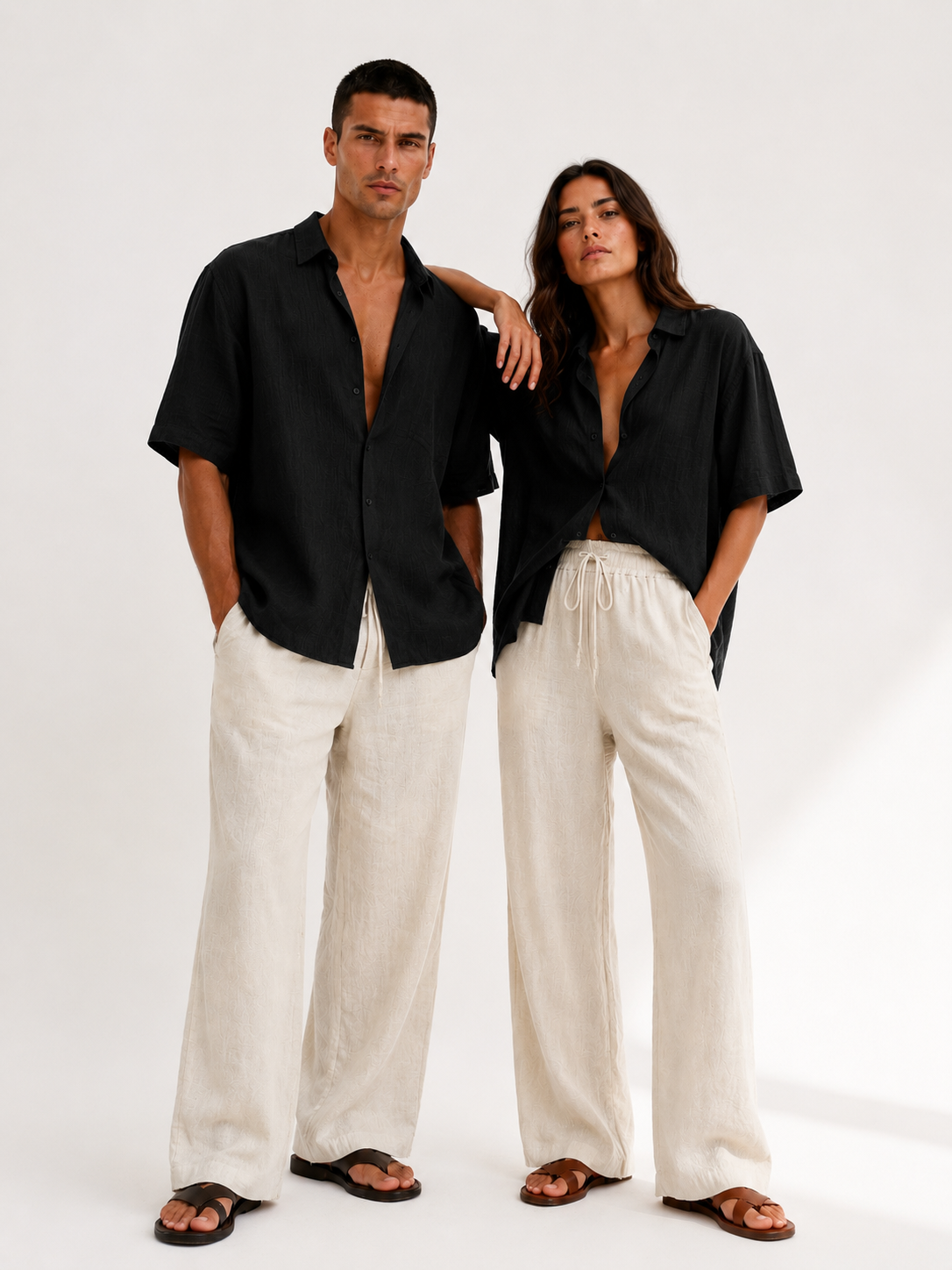 Linen Pants in Beige