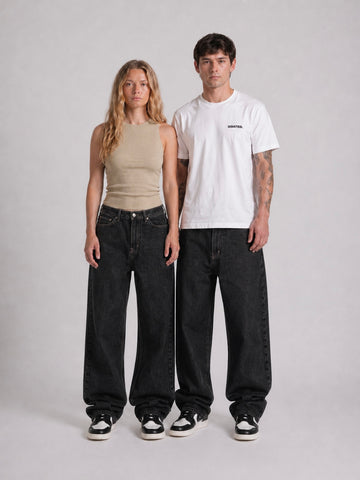 Relaxed Wide Denim in Black