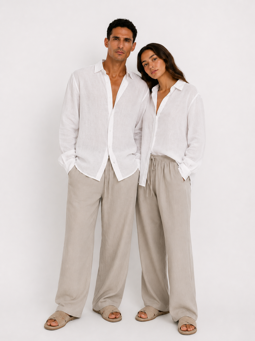 Relaxed Tencel Pants in Greige