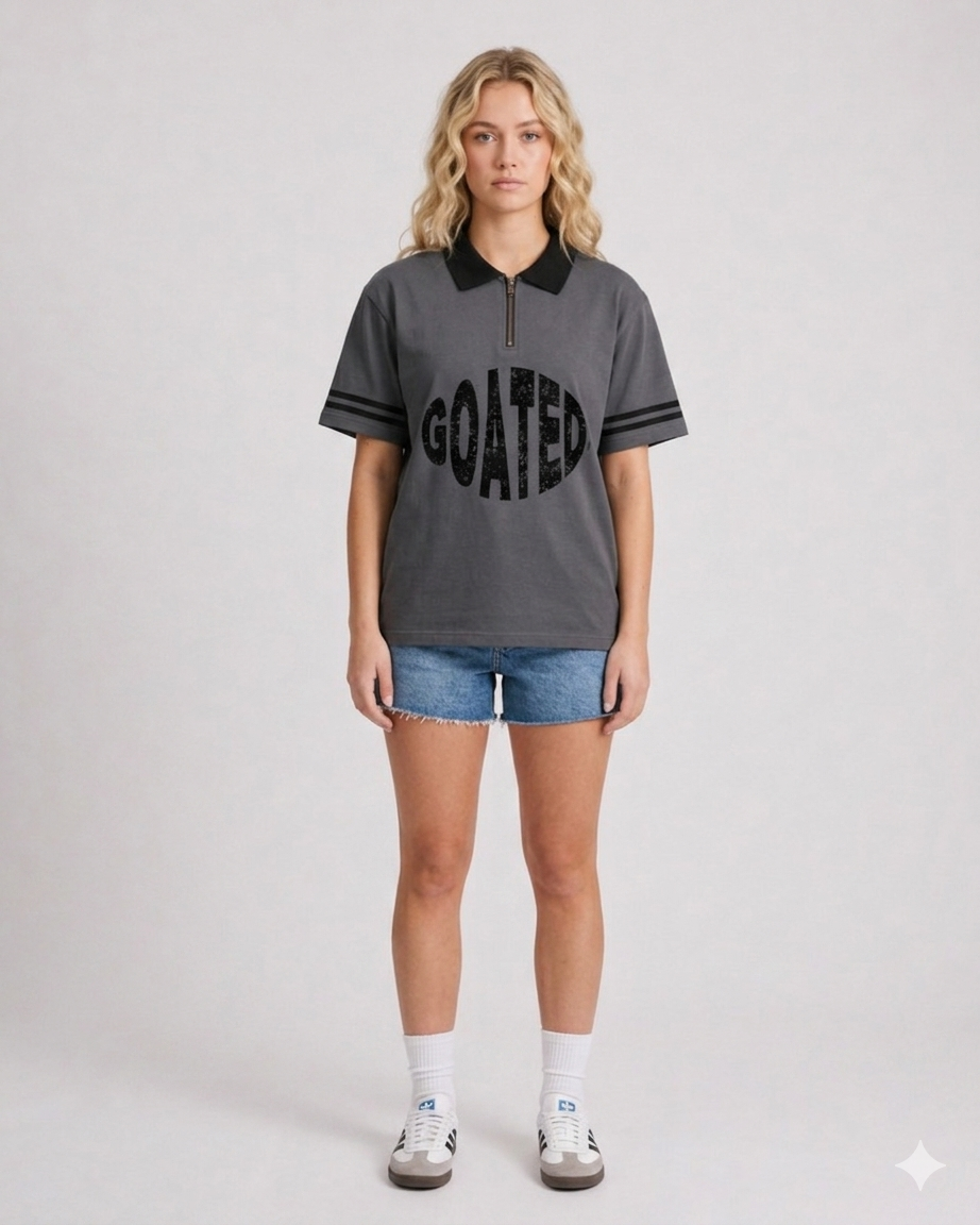 GOATED Polo in Dark Grey